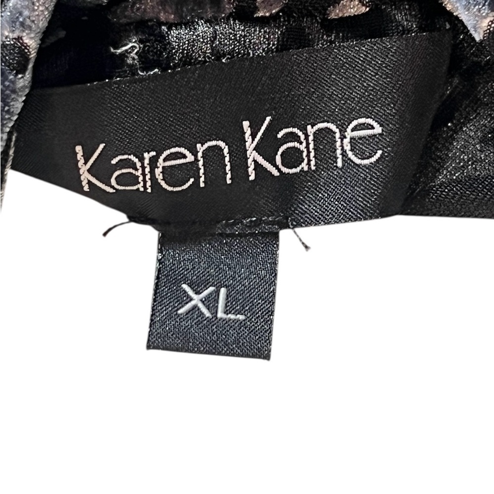Women’s Burn Out Velvet Silver and Black Top Size XL Karen Kane - Picture 6 of 6
